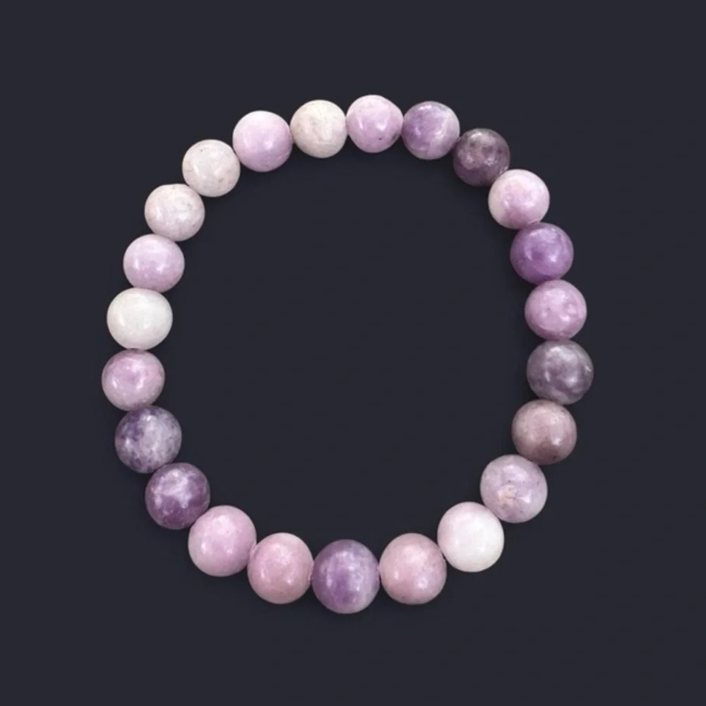 Lepidolite Gemstone Bead Bracelet 8mm